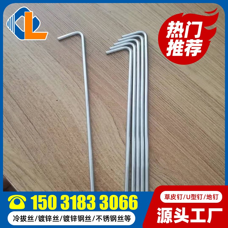 10cm長草坪釘 碳鋼草皮釘 草坪釘子 土工格柵草坪釘